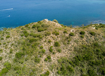 High angle view of sea shore