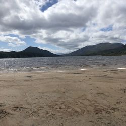 Scenic view of beach against sky