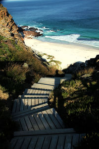 High angle view of beach against sky