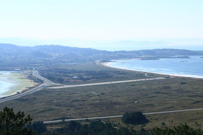 High angle view of landscape against sky