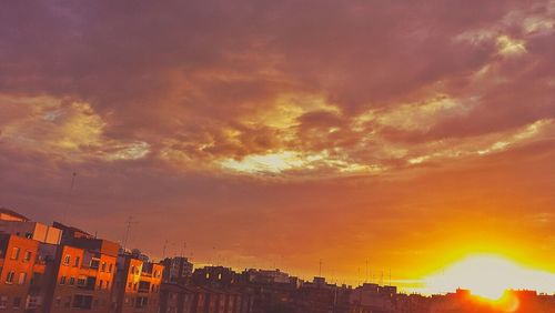 Sunset over city