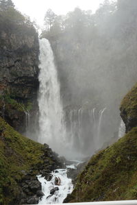 Scenic view of waterfall