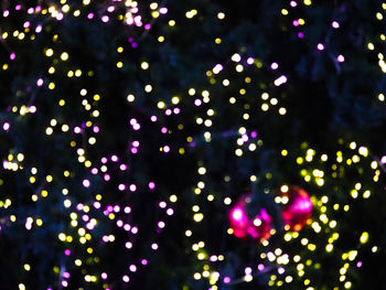 Defocused image of illuminated christmas lights