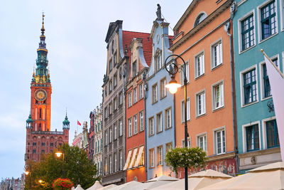 Low angle view of buildings against sky