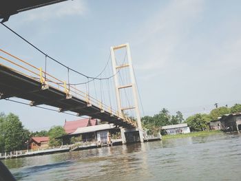Bridge over river against sky