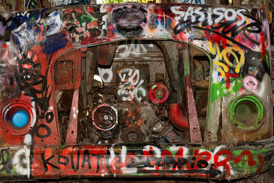 Full frame shot of graffiti on metal