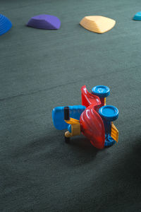 High angle view of toy on table