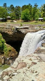 Scenic view of waterfall