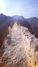 Scenic view of rocky mountains against sky