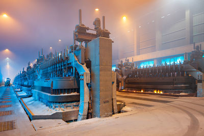 Smelting furnaces in an aluminum plant