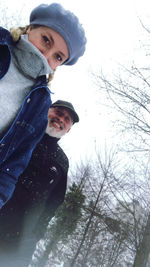 Portrait of boy in snow