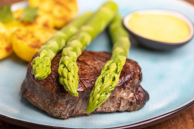 Close-up of meal served in plate
