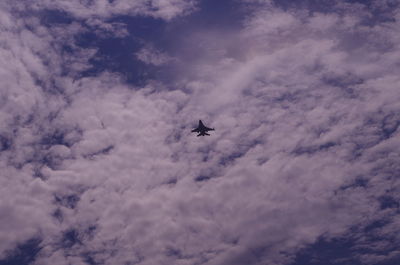 Low angle view of airplane flying in sky