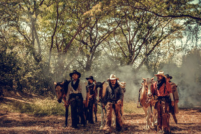 Group of people in forest