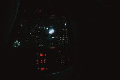 Illuminated lights at night