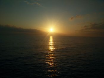 Scenic view of sunset over sea
