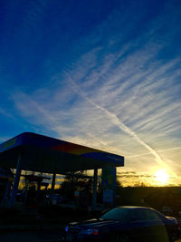 Built structure against sunset sky