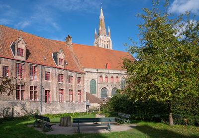 Exterior of historic building against sky