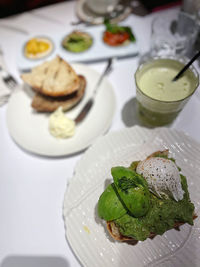 Close-up of food in plate on table