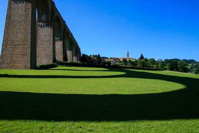 View bridge and shadow against clear sky