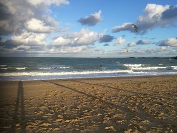 Scenic view of beach against sky