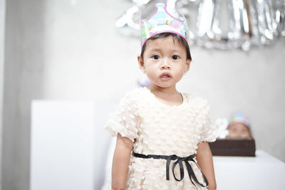 Portrait of girl during birthday