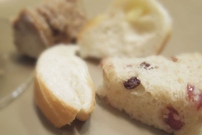 Close-up of bread in plate