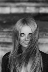 Close-up portrait of young woman