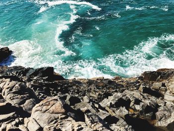 Scenic view of rocky beach