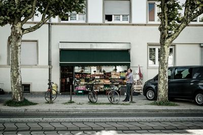 Bicycles on street in city