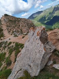 Scenic view of rocky mountains against sky