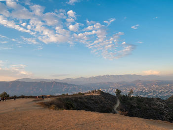 Scenic view of landscape against sky during sunset