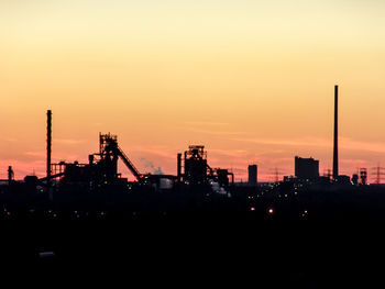 Construction site at sunset