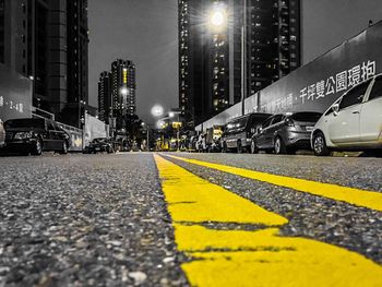 Traffic on road at night