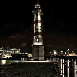 Illuminated tower at night