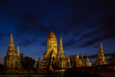 Low angle view of temple building against sky