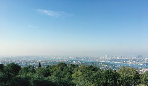 High angle view of cityscape against sky