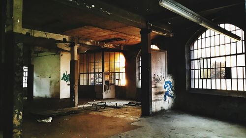 Interior of abandoned building