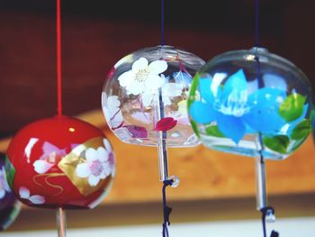 Close-up of multi colored decoration hanging