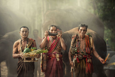 Group of people looking at outdoors