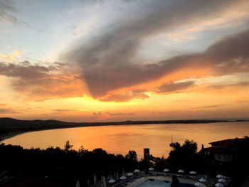 Scenic view of dramatic sky during sunset