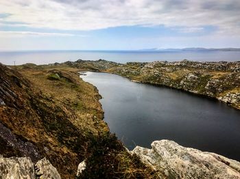 Scenic view of water against sky