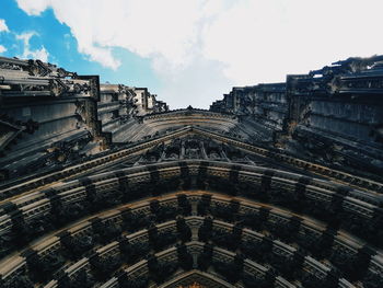 Low angle view of old building against sky