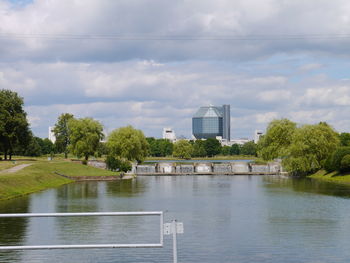 River against cloudy sky