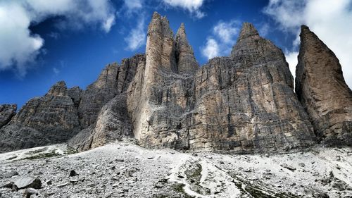 Low angle view of mountain against sky