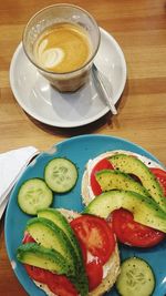 Close-up of breakfast on table