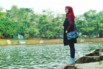 Man standing in water