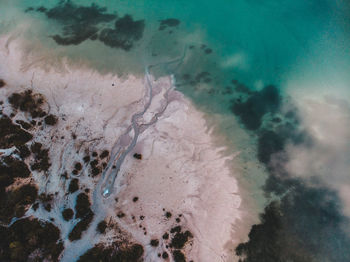 High angle view of beach