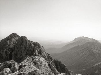 Scenic view of mountains against clear sky