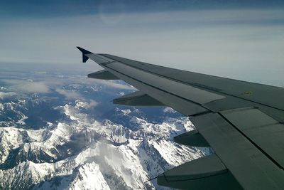 Aerial view of aircraft wing